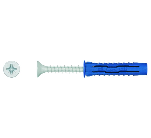 Nailontüübel 6x50 + kruvi 4,5x60 PP/PZ TS 8tk